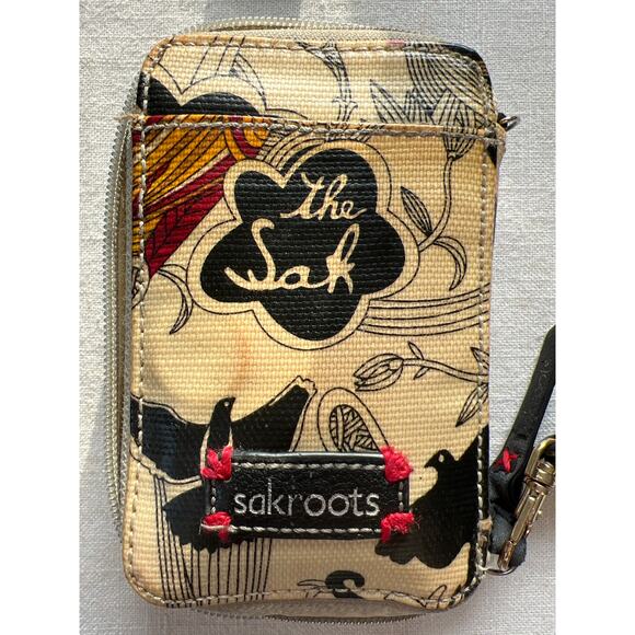 Vintage Sakroots Peace Bird Cell Phone Zipper Wallet wrist - Picture 2 of 5